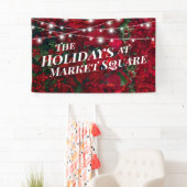 Poinsettia Red Berries Holiday Photo Banner (Insitu)