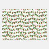 Poinsettia & Red Berry Festive Mexican Christmas Inpakpapier Vel (Voorkant 2)