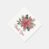 Poinsettia Red Floral Dank u Kerstmis Servet (Hoek)