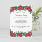 Poinsettia Red Green Holiday Kerstfeest Kaart (Staand voorkant)