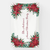 Poinsettia Red Green Holiday Kerstfeest Spandoek (Verticaal)