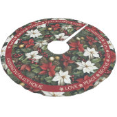 Poinsettia Red Green Pine Feestelijke woorden Kers Kerstboom Rok (Gekanteld)