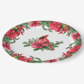 Poinsettia Red Kardinaal kerstfeest Papieren Bordje (Gekanteld)