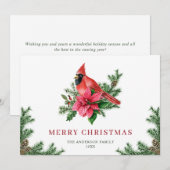 Poinsettia Red Kardinaal kerstgroet Feestdagenkaart (Voorkant / Achterkant)