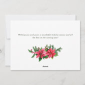 Poinsettia Red Kardinaal kerstgroet Feestdagenkaart (Achterkant)