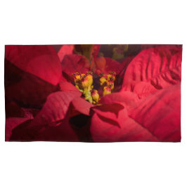 Poinsettia red kerstflower kussensloop