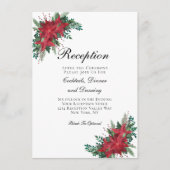 Poinsettia Red Wedding Reception Enclosure Card Informatiekaartje (Voorkant)