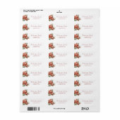 Poinsettia Retouradreslabel Etiket (Full Sheet)
