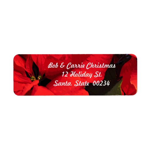 Poinsettia retouradreslabel etiket (Voorkant)