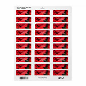 Poinsettia retouradreslabel etiket (Full Sheet)