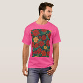 Poinsettia Retro stijl Abstracte kunst complementa T-shirt (Voorkant volledig)