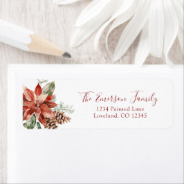 Poinsettia Return Address Label