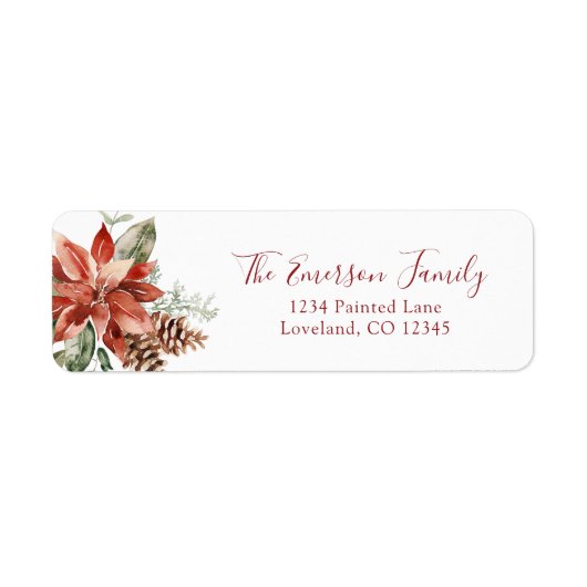 Poinsettia Return Address Label (Voorkant)