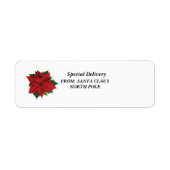 Poinsettia Return Address Label (Voorkant)