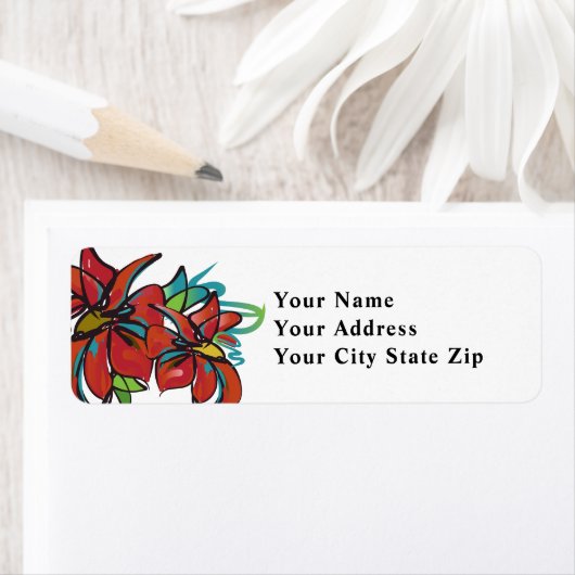 Poinsettia Return Address Label (Insitu)
