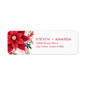 Poinsettia Return Address Labels (Voorkant)