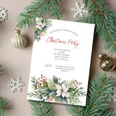 Poinsettia Rode bessen Kerstvakantie feestje Kaart