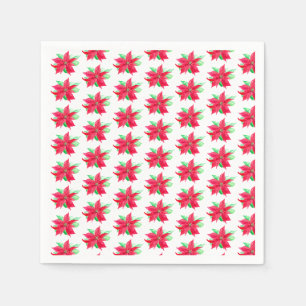 Poinsettia Rode Bloemen Kerstmis Bloem Servet