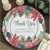 Poinsettia Rode Bloemen Kerstmis Bruiloft Papieren Bordje