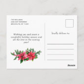 Poinsettia Rode Kardinaal Kerst Groet Vakantie Briefkaart (Achterkant)