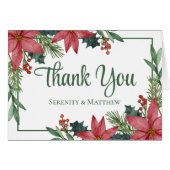 Poinsettia Rode Kerst Bloemen Bruiloft Dank u (Voorkant Horizontaal)