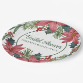 Poinsettia Rode Kerst Bloemen Vrijgezellenfeest Papieren Bordje (Gekanteld)