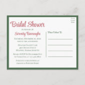 Poinsettia Rode Kerst Bloemen Vrijgezellenfeest Uitnodiging Briefkaart (Achterkant)