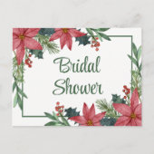 Poinsettia Rode Kerst Bloemen Vrijgezellenfeest Uitnodiging Briefkaart (Voorkant)