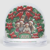 Poinsettia rode kerst sneeuwbol (Achterkant)