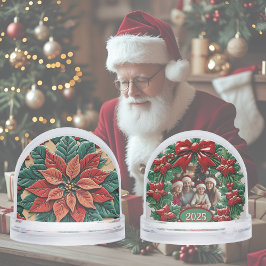 Poinsettia rode kerst sneeuwbol