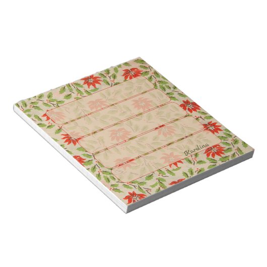  Poinsettia Rode Kerstbloem Persoonlijk Notitieblok (Schuin)