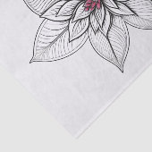 Poinsettia Rode Kerstlijn Tekening Kunstwerk Tissuepapier (Detail)
