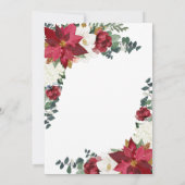 Poinsettia Rode Winter Rustieke Kerstbruiloft Kaart (Achterkant)