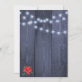 Poinsettia rode witte lichten Kerstmis open huis Kaart (Achterkant)