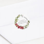 Poinsettia rond Kerst sticker