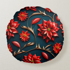  Poinsettia Rond Kussen