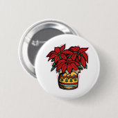 Poinsettia Ronde Button 5,7 Cm (Voorkant /achterkant)