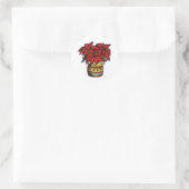 Poinsettia Ronde Sticker (Tas)