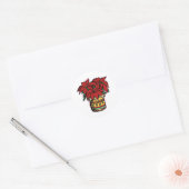 Poinsettia Ronde Sticker (Envelop)