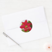Poinsettia Ronde Sticker (Envelop)