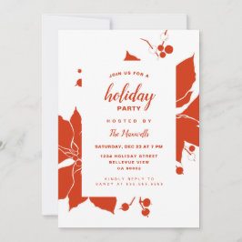 Poinsettia Rood Grafisch Feest Kaart