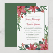Poinsettia Rood Groen Bloemen Kerstmis Bruiloft