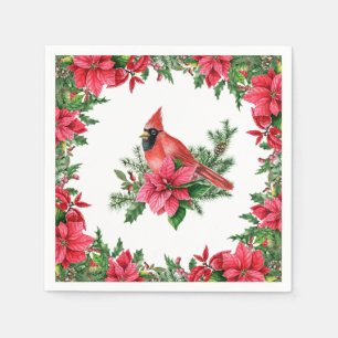 Poinsettia Rood Kardinaal Kerstvakantie Servet