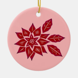 Poinsettia (rood) keramisch ornament
