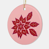Poinsettia (rood) keramisch ornament (Links)