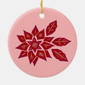 Poinsettia (rood) keramisch ornament (Achterkant)