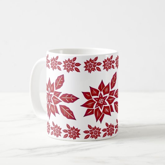 Poinsettia (rood) koffiemok (Voorkant links)