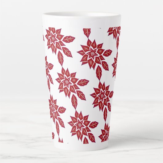 Poinsettia (rood) latte mok (Voorkant)