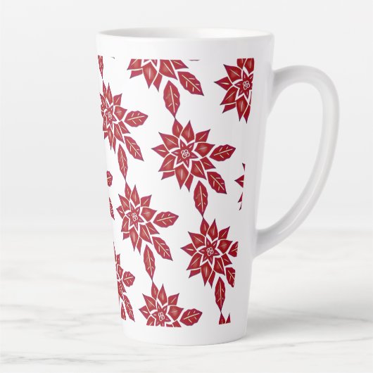 Poinsettia (rood) latte mok (Rechts)