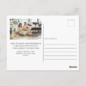 Poinsettia Rood Lijst 2 Foto Kerstgroet Briefkaart (Achterkant)